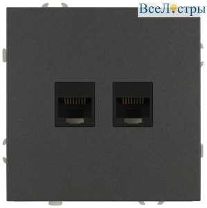 Розетка Эра Galaxy 15-3108-06 информационная двойная 2XRJ45 IP20 графит Б0070766