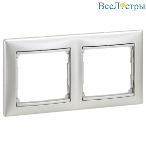 Рамка 2-постовая Legrand Valena алюминий 770152