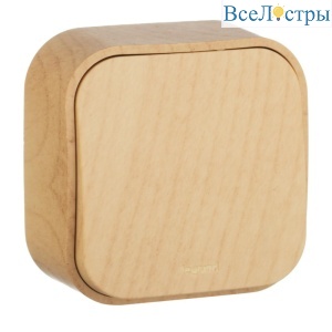 Выключатель одноклавишный Legrand Quteo 10A 250V дерево 782260