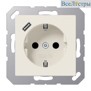 Розетка 2K+З USB Typ C Jung A1520-18C