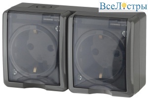 Розетка ЭРА Эксперт 2х2P+E IP54 16A 250V 11-2403-03 Б0020717