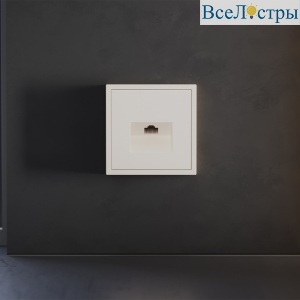 Накладка для розетки компьютерной RJ45 кат.6 Voltum S70 (хлопок) VLS001313