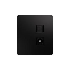 Розетка ROUND компьютерная RJ45 кат6 + TV с/у оникс KRANZ KR-78-0722-3