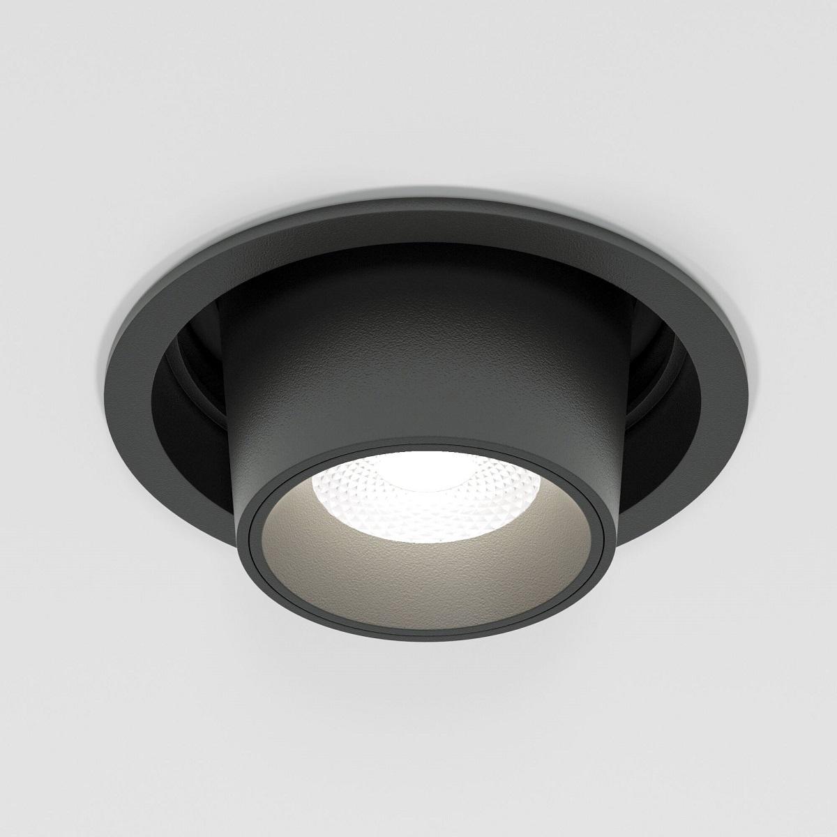 встраиваемый светодиодный светильник elektrostandard conner 25086/led 8w 4000k черный a063992