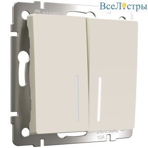 Выключатель двухклавишный с подсветкой Werkel 4690389184673 W1120162