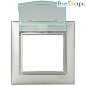 Рамка 1-постовая Legrand Valena с крышкой алюминий 770150