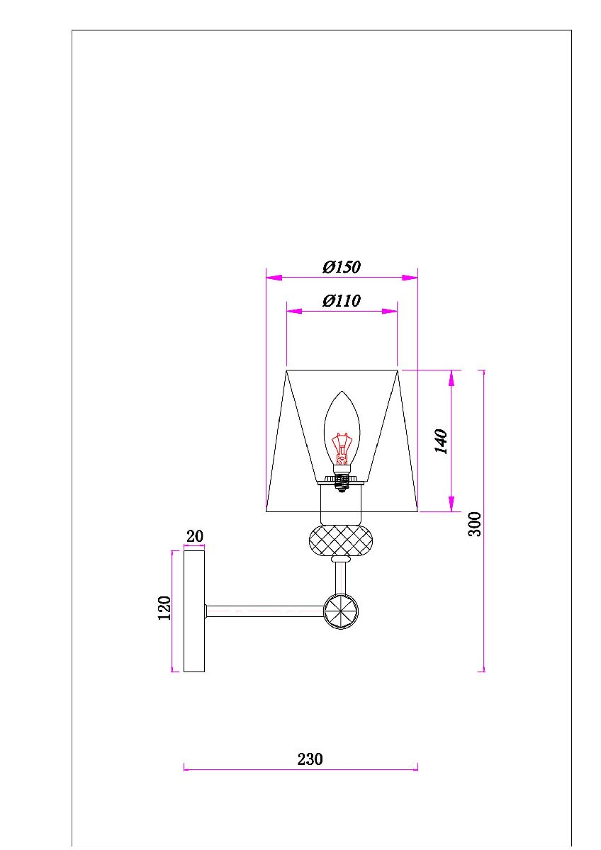 бра arte lamp brocca a4093ap-1ab