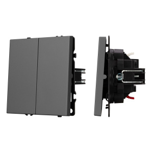 Выключатель 2 кл софт-тач серый базальт Arlight SWT-MK02-SFPL-GR (250V, 10A) 054254(1)