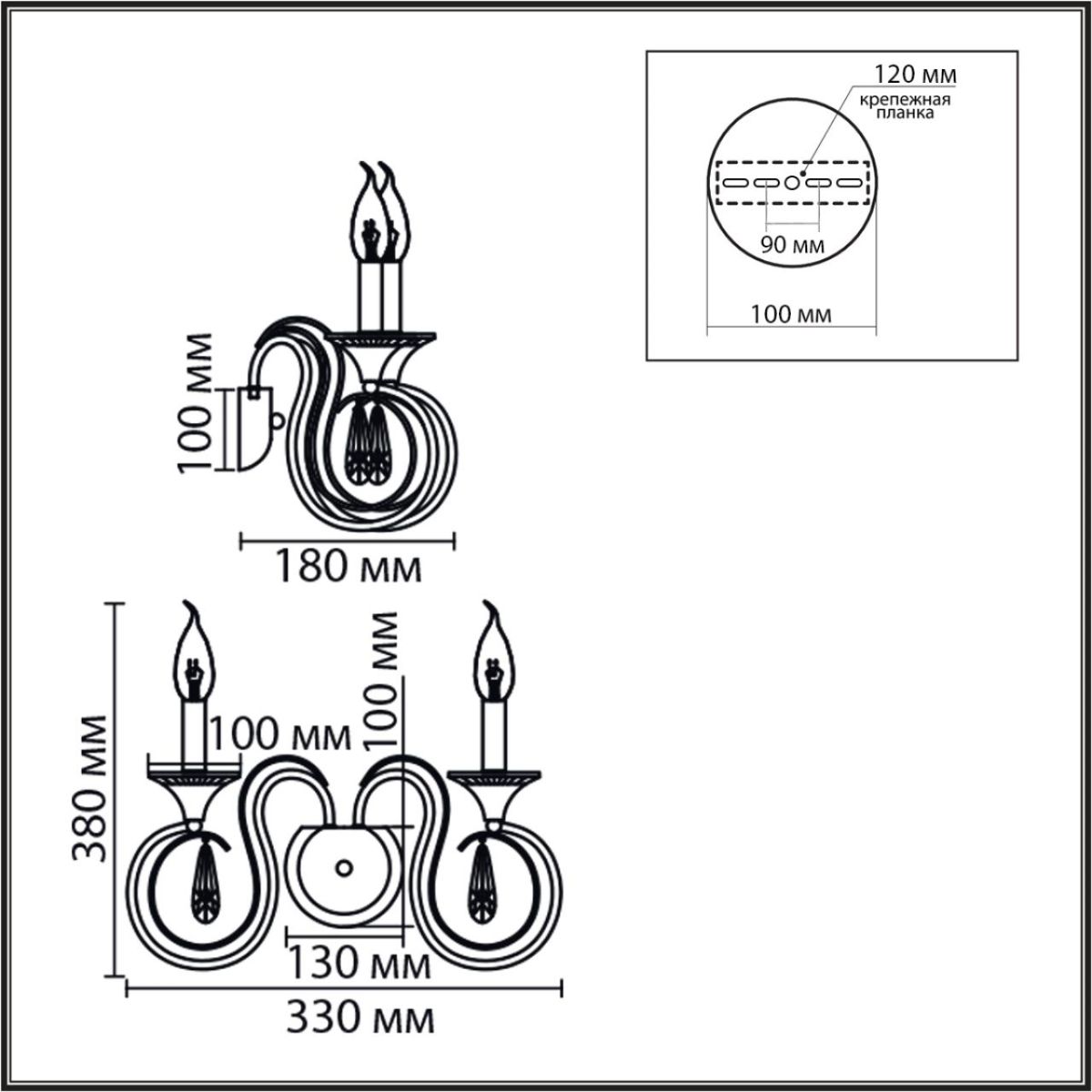 бра lumion classi laoka 8032/2w