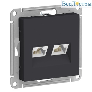 Розетка компьютерная двухпостовая кат.5Е, RJ-45 Schneider Electric Atlas Design ATN001085