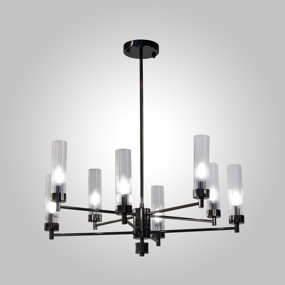 люстра на штанге am group indigo sp8 pearl black