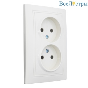 Розетка 2П двойная скрытой установки 16А 250В IP20,слоновая кость (керамика) "Дельта" General 477267