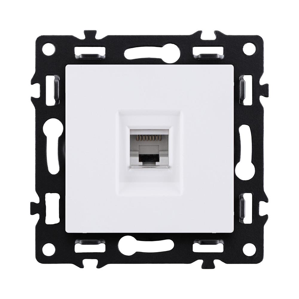 розетка ethernet rj45 cat.6, белый kollinger asthetik as-017wh