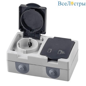 Розетка 2-местная с крышкой Stekker Велена PST16-12-54 32754
