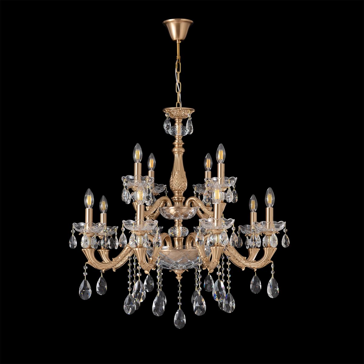 подвесная люстра crystal lux elizabeth sp8+4 brass