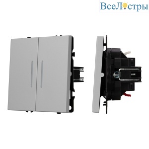 Механизм выключателя двухклавишный проходной Arlight LED SWT-NOBE-MKP2-SFPL-L-IS (230V, 10A) 059415