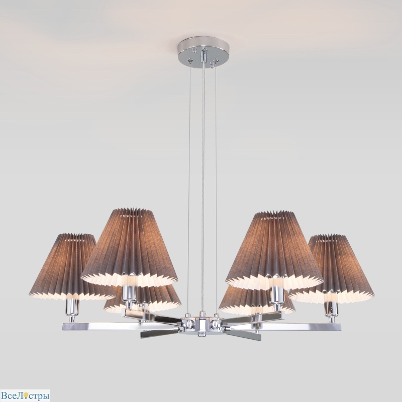 подвесная люстра eurosvet peony 60136/6 хром/графит