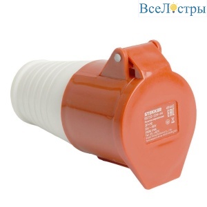 Розетка переносная 3P+PE Stekker с крышкой красный RST32-224-44 49442