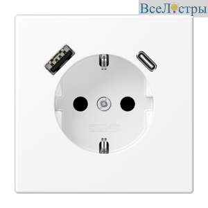 Розетка 2K+З Jung LS1520-15CAWWM