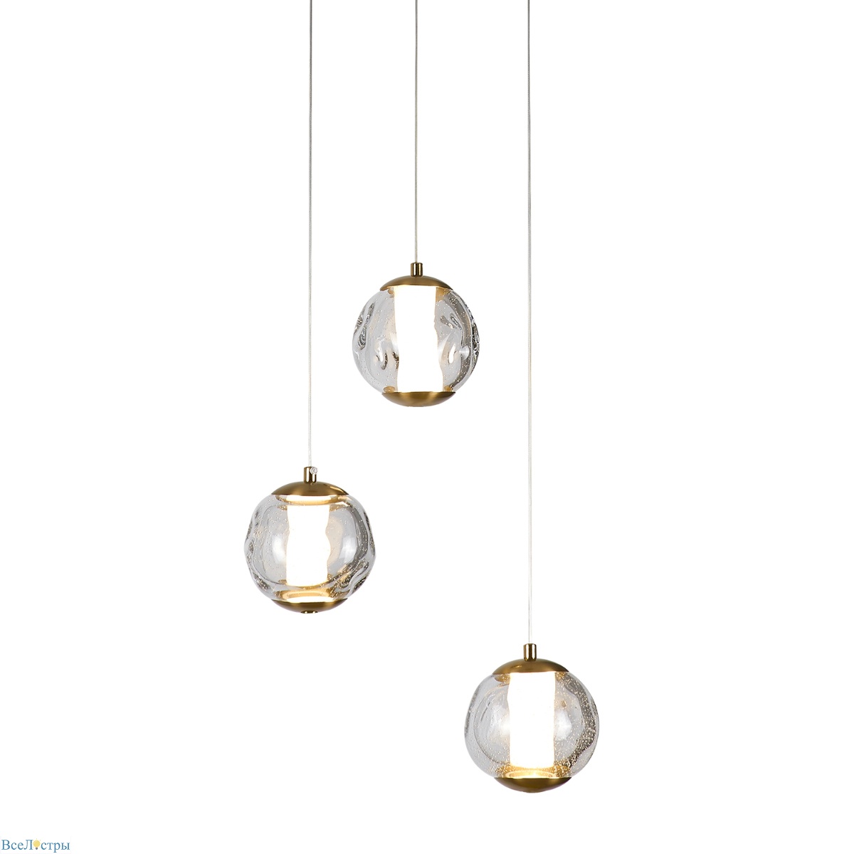 подвесной светильник delight collection od2437-3 gold/clear