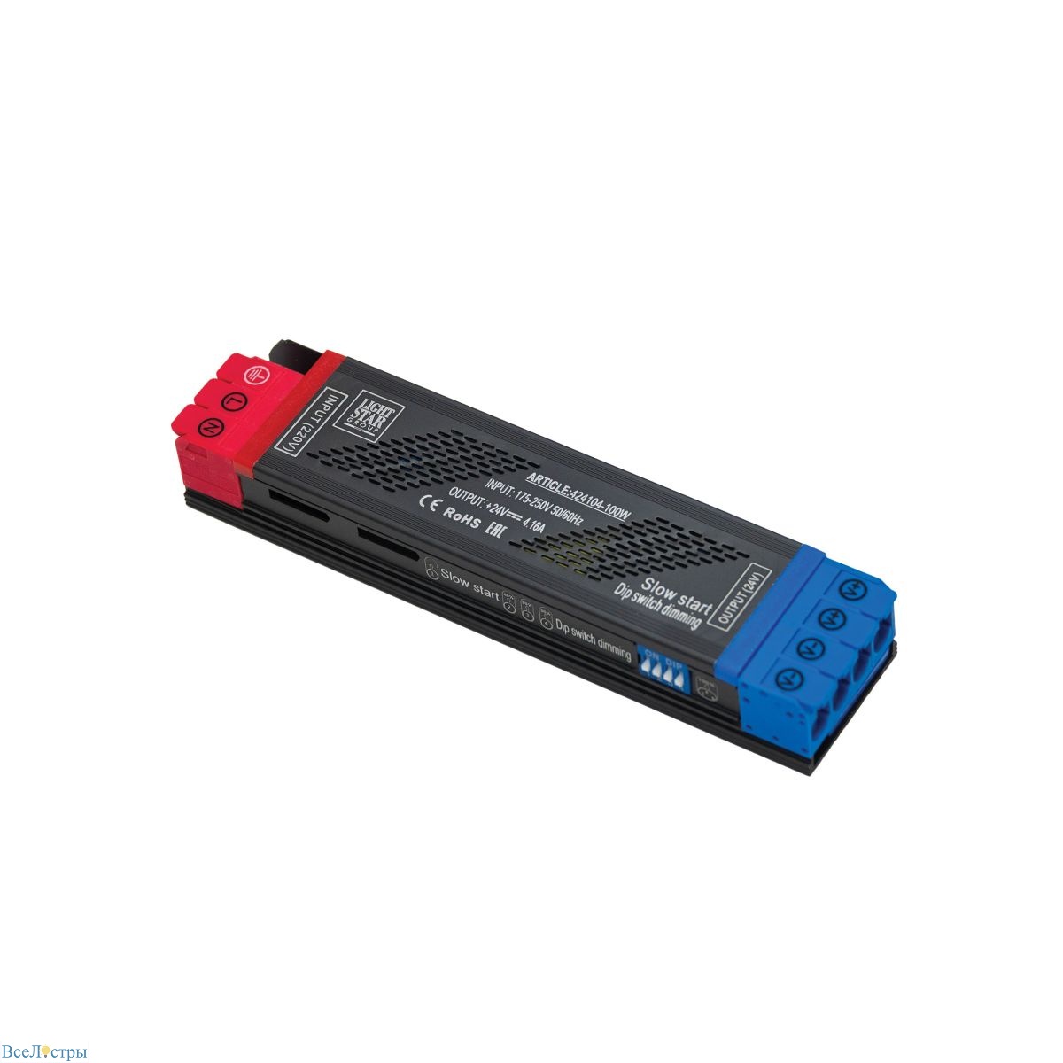 блок питания 24v с dip+плавный пуск 100w lightstar 424104