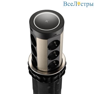 Блок розеток 17 (12 секций и USB type A+C) беспроводная зарядка Mebax 00-00002599