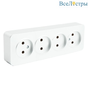 Розетка четырехместная 2P Stekker София белый MST10-14-01 49307