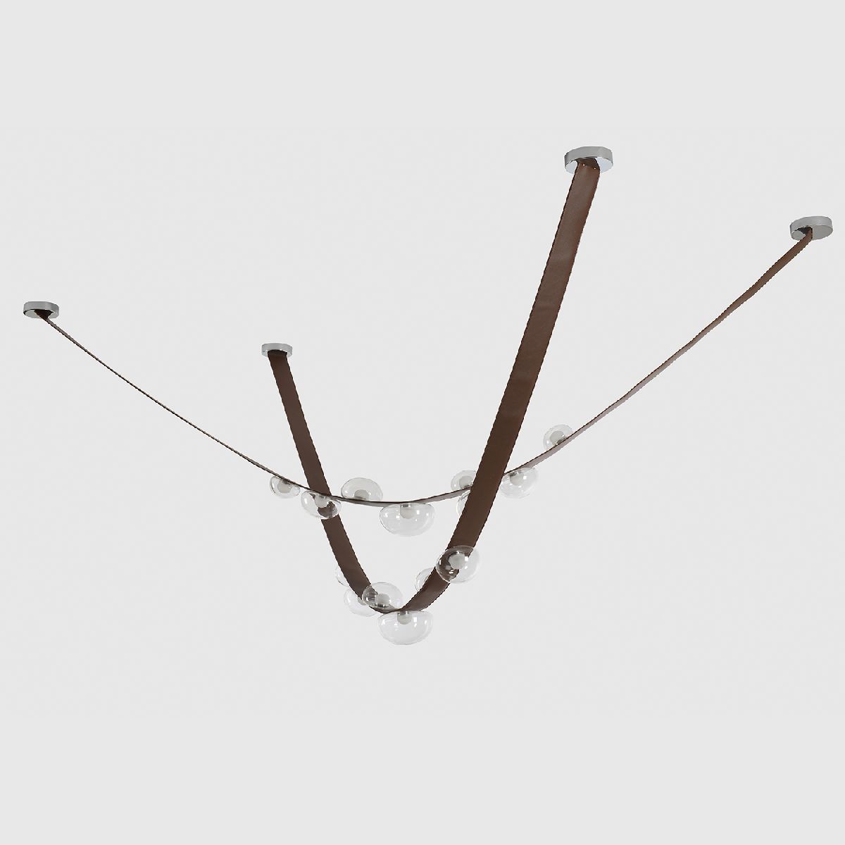 подвесная люстра crystal lux bosque sp7 l3000 brown/transparent
