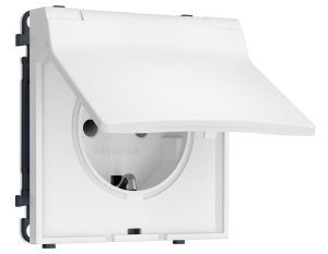 Комплект механизма электрической розетки SIGMA Белый мягкое касание 50Hz 2P+E с/з с/ш и крышкой IP44 16A-250V QUANT PRO Ambrella Volt MS828010 (SP8280, PR141)