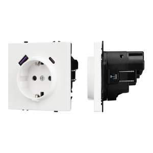Розетка зк со шторками с USB тип А+С софт-тач белый кварц Arlight SCT-MUAC-SFPL-WH (250V, 16A) 054284(1)