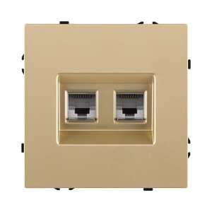 Розетка двойная Ethernet RJ45 Cat.6, золотой Kollinger Eclipse EC-018GD