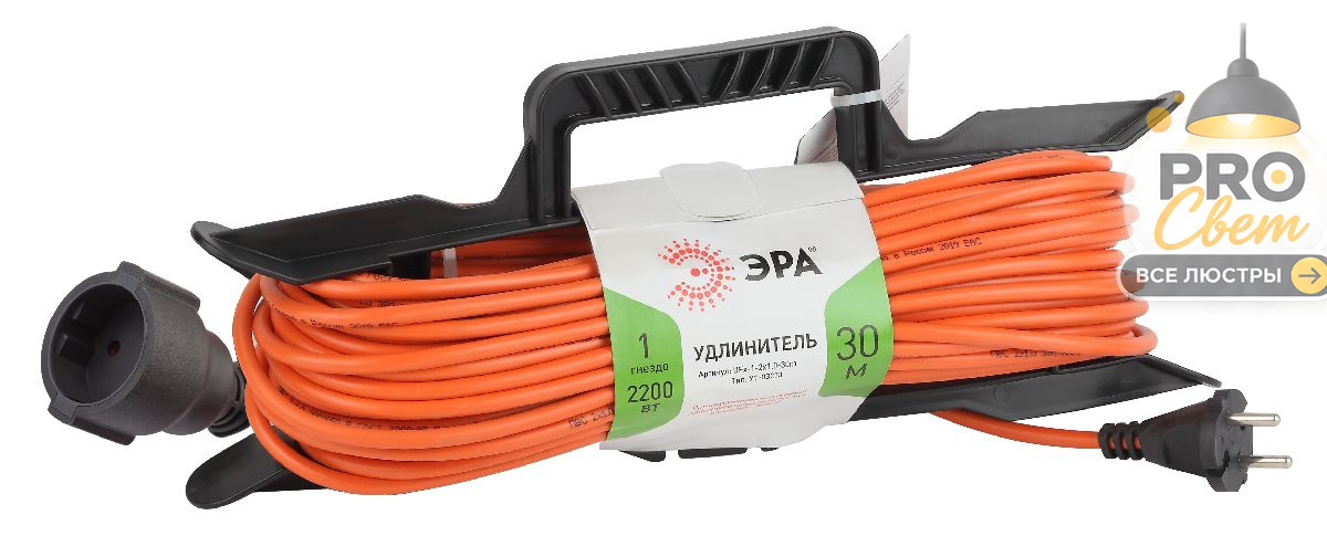 удлинитель силовой эра ufx-1-2x1.0-30m б0043041
