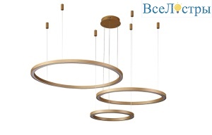 Подвесной светодиодный светильник Crystal Lux FORTUNA SP158W LED D400+600+800 GOLD
