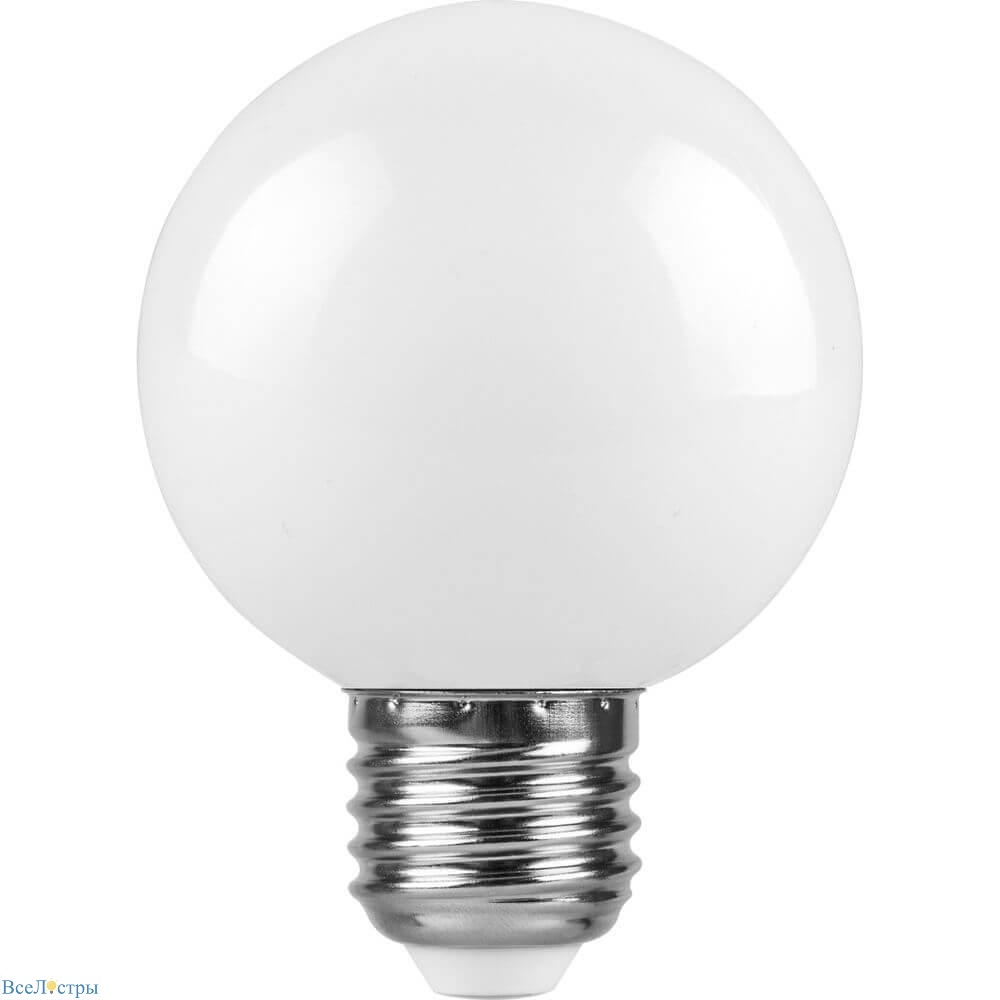 лампа светодиодная feron e27 3w 6400k шар матовая lb-37125902