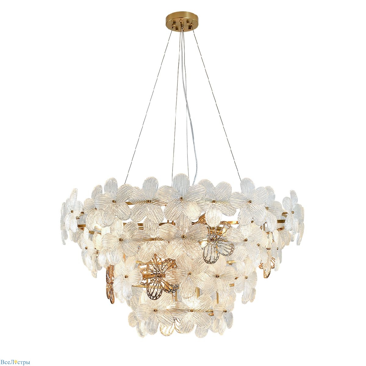 подвесная люстра indigo fiori 12049/10p brass v000556