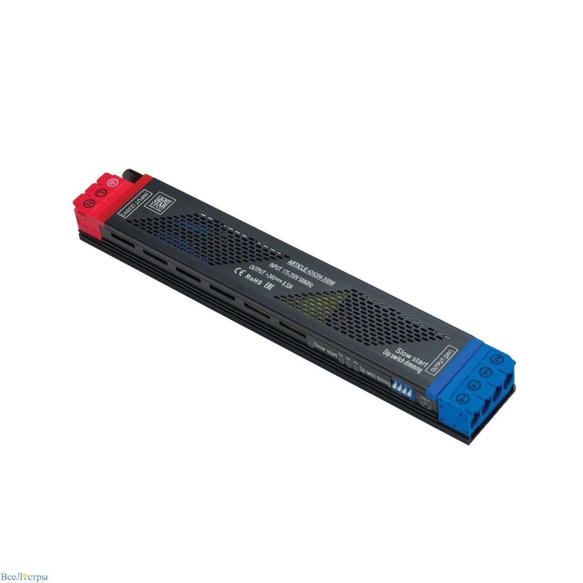 блок питания 24v с dip+плавный пуск 200w lightstar 424204