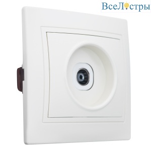 Розетка телевизионная простая (0-2400МГц, "мама") скрытой установки IP20,слоновая кость "Дельта" General 477282