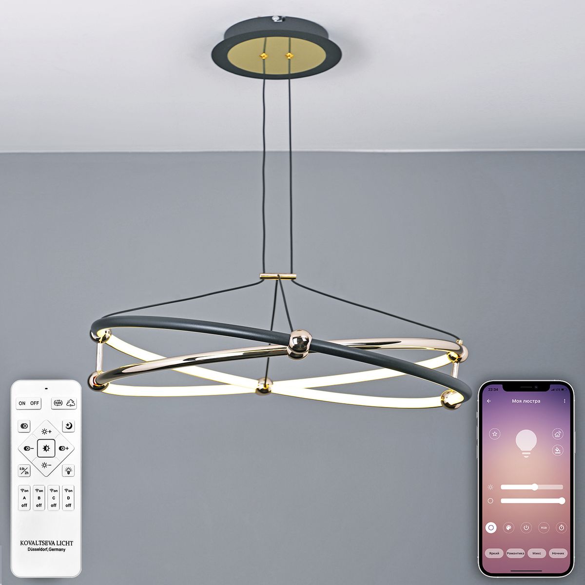 подвесная люстра natali kovaltseva high-tech led lamps 82049