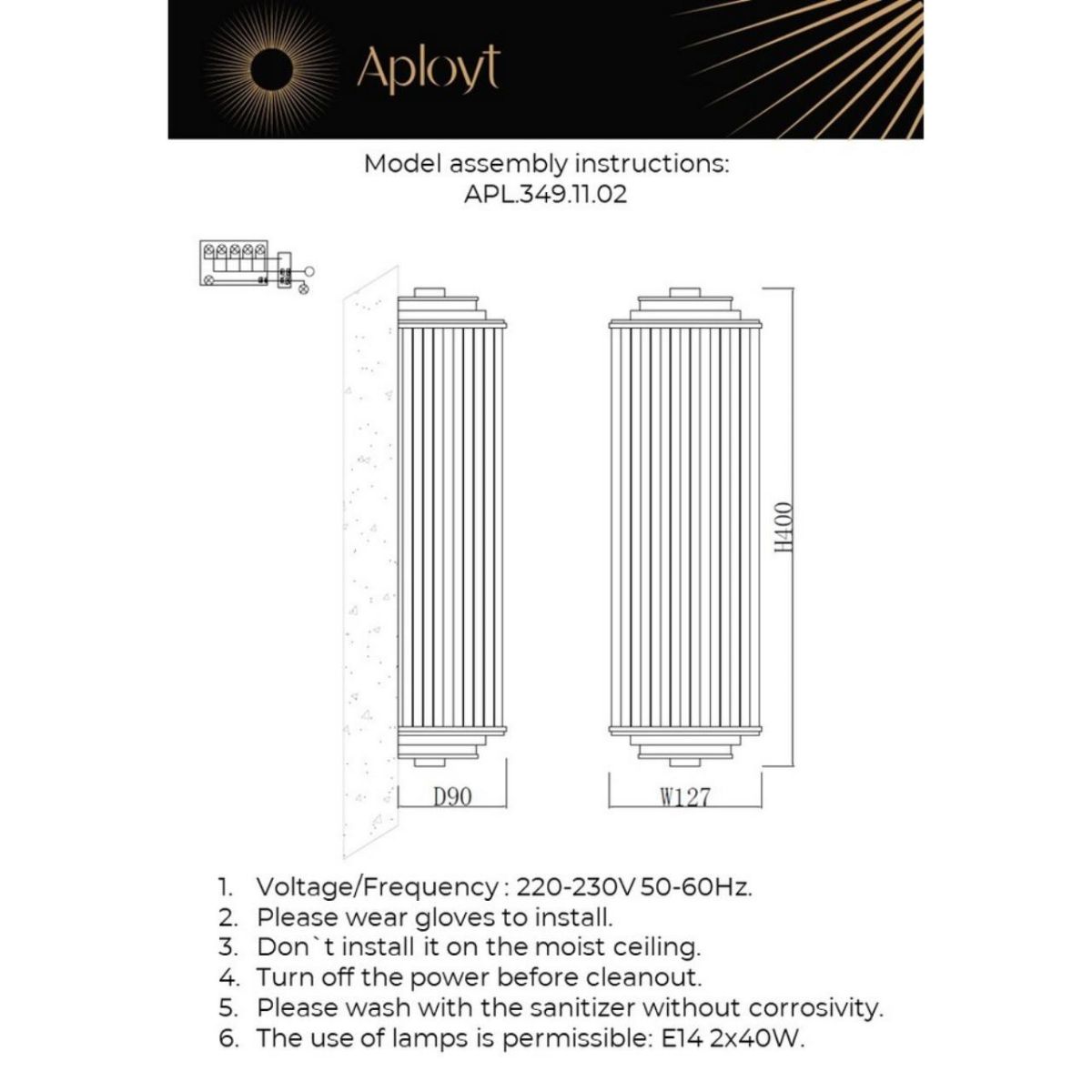 настенный светильник aployt klodina apl.349.11.02