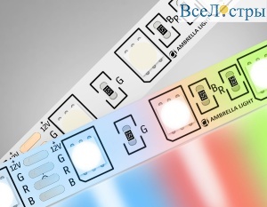 Светодиодная лента Ambrella Light LED Strip 12В 5050 14,4Вт/м RGB 5м IP20 GS2202