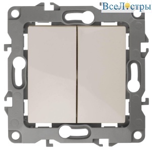 Выключатель двухклавишный ЭРА 12 10AX 250V 12-1104-02 Б0014646