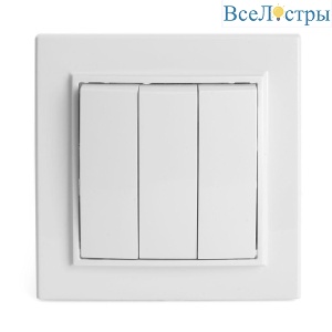 Выключатель трехклавишный Stekker Эрна белый PSW10-9007-01 39922