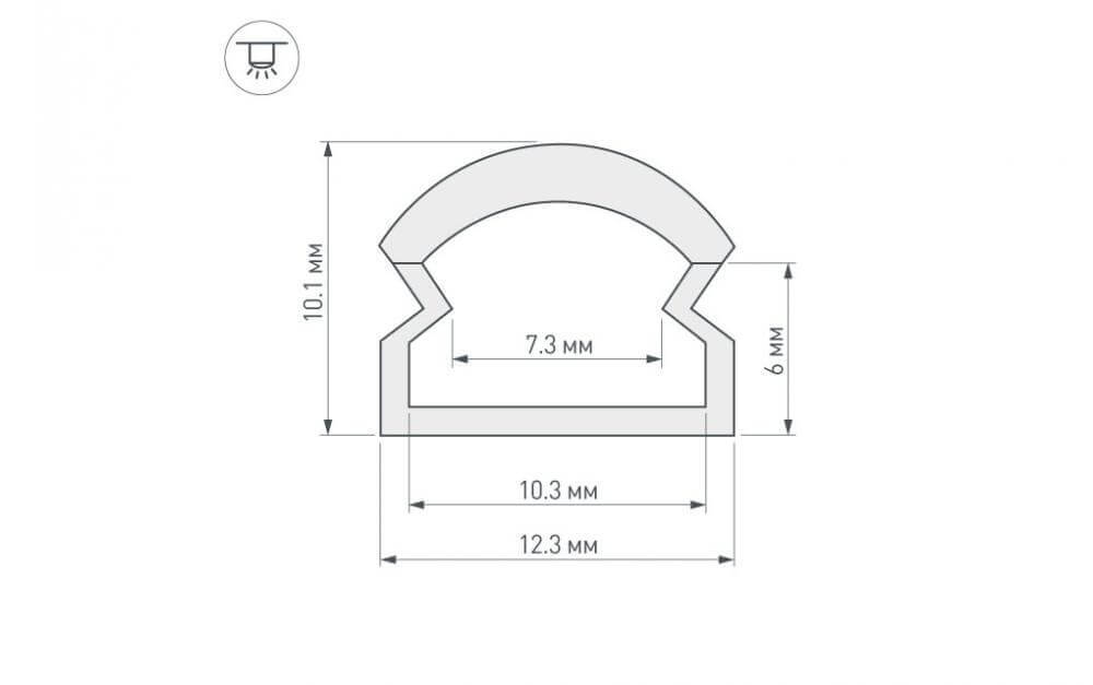 профиль arlight wph-line-1210r-2000 opal 023303