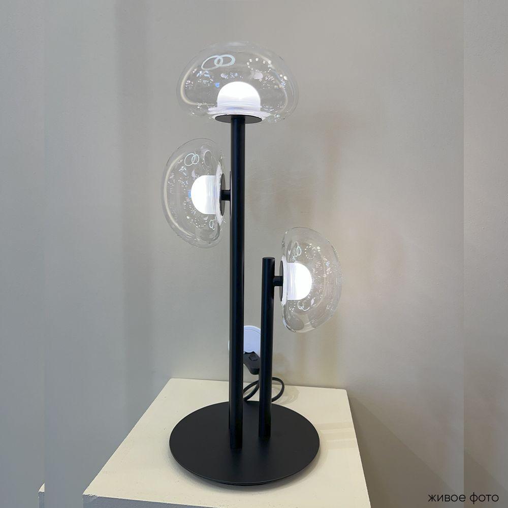 настольная лампа crystal lux bosque lg3 black/transparent
