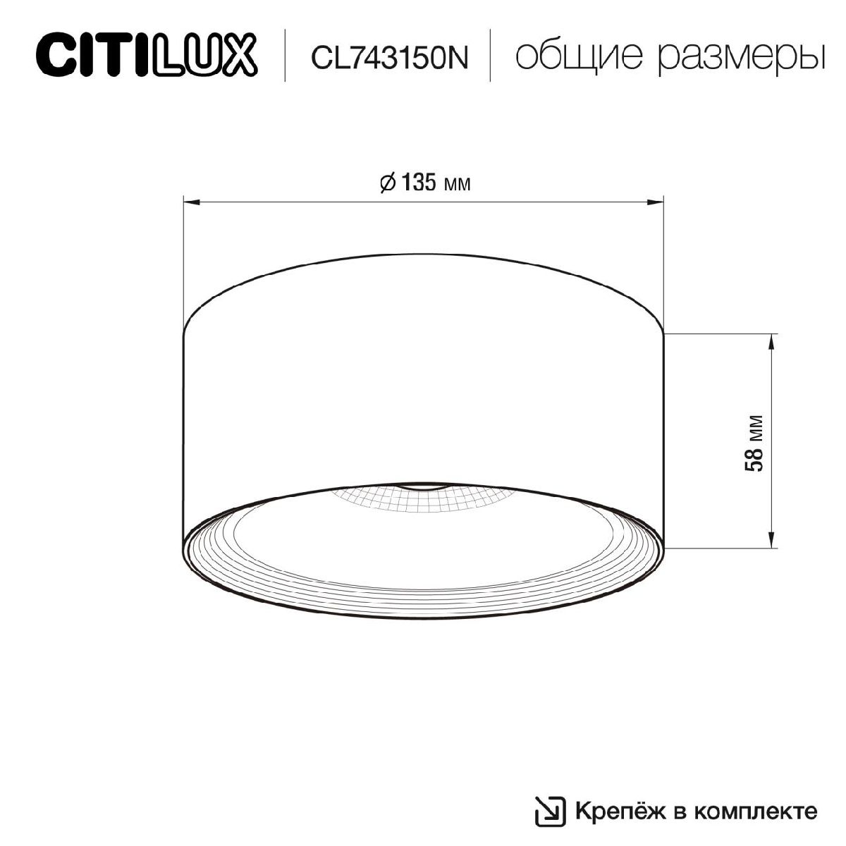 накладной светильник citilux rover cl743150n