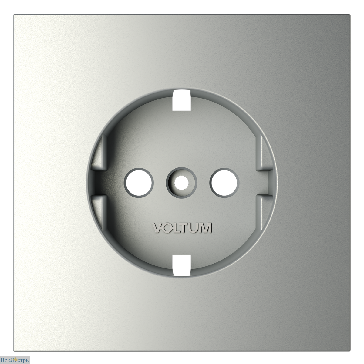 накладка для розетки с заземлением voltum s70 (сталь) vls000605