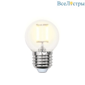 Лампа светодиодная филаментная (UL-00000302) Uniel Е27 6W 3000K матовая LED-G45-6W/WW/E27/FR PLS02WH