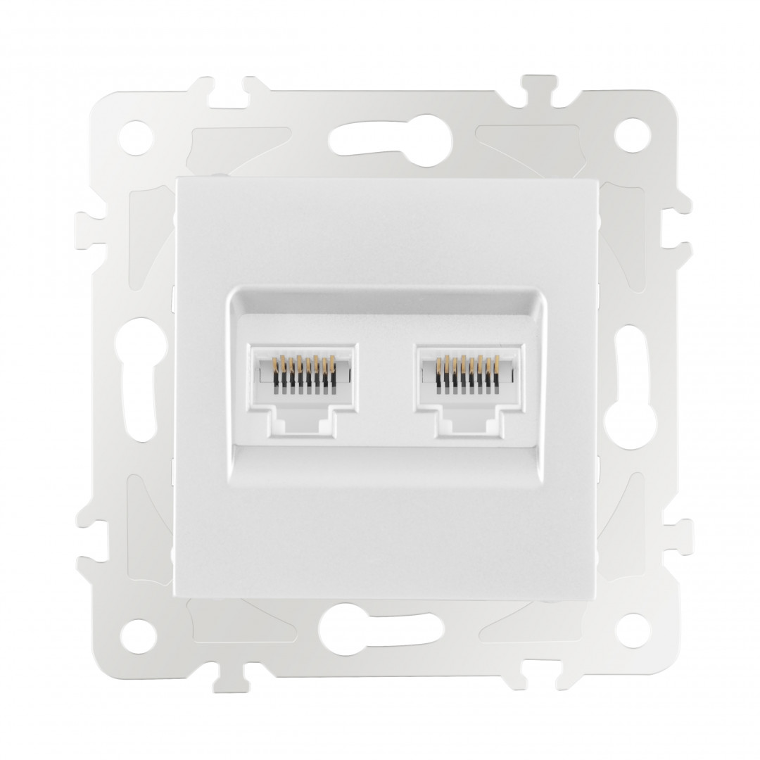 розетка двойная rj45 arte milano 203.45-2.white