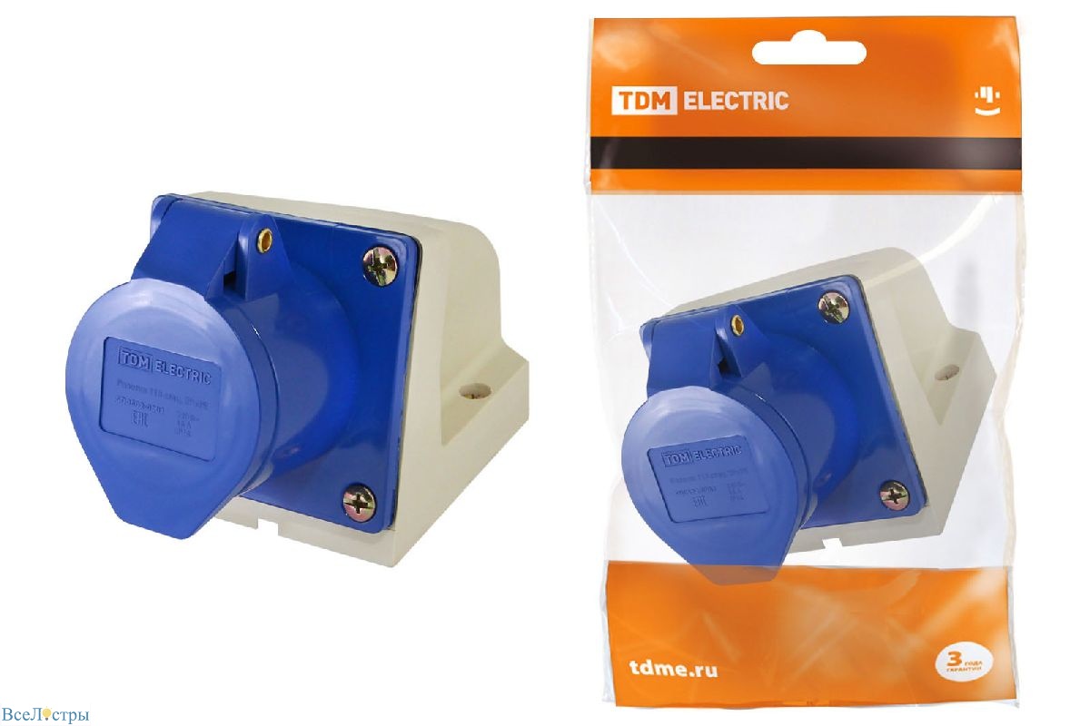 розетка стационарная tdm electric sq0602-0004