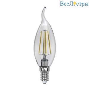 Лампа светодиодная филаментная Uniel E14 5W 3000K прозрачная LED-CW35-5W/WW/E14/CL/MB GLM10TR UL-00002368